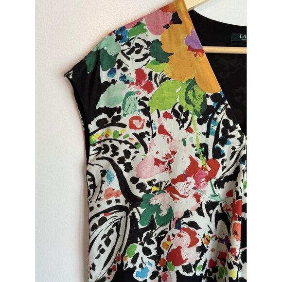 Lauren Ralph Lauren Women’s 8 Dark Floral Paisley Shift Dress Cottagecore - Picture 4 of 9